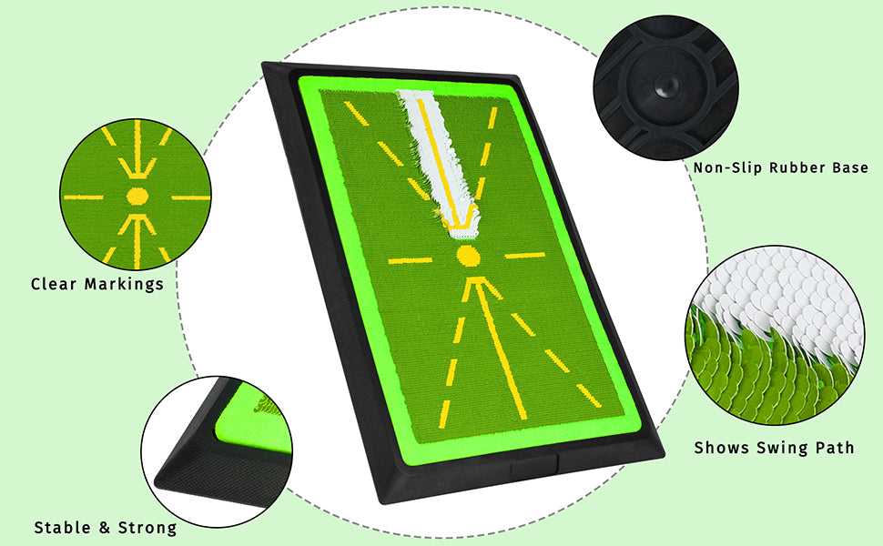 Golf Strike Mat - Ultimate Training Tool for Beginners | Swing Detection & Improvement Pad PM130-B